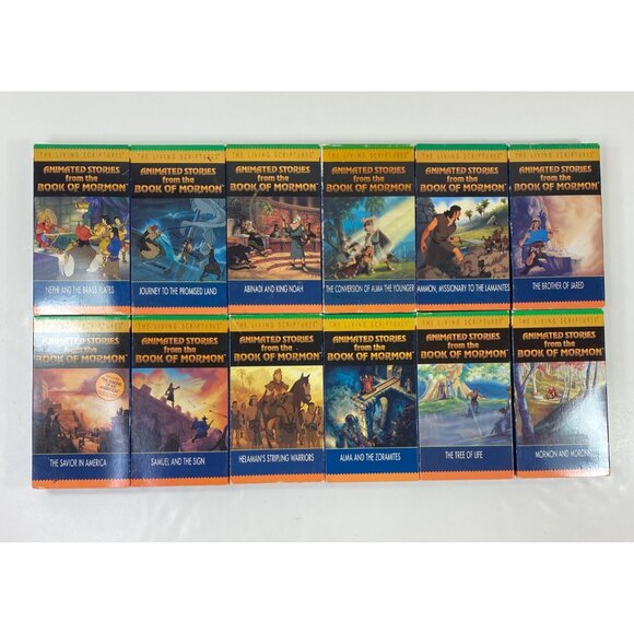 Animated Stories From The Book Of Mormon 12 VHS Lot Complete Set - Picture 1 of 5